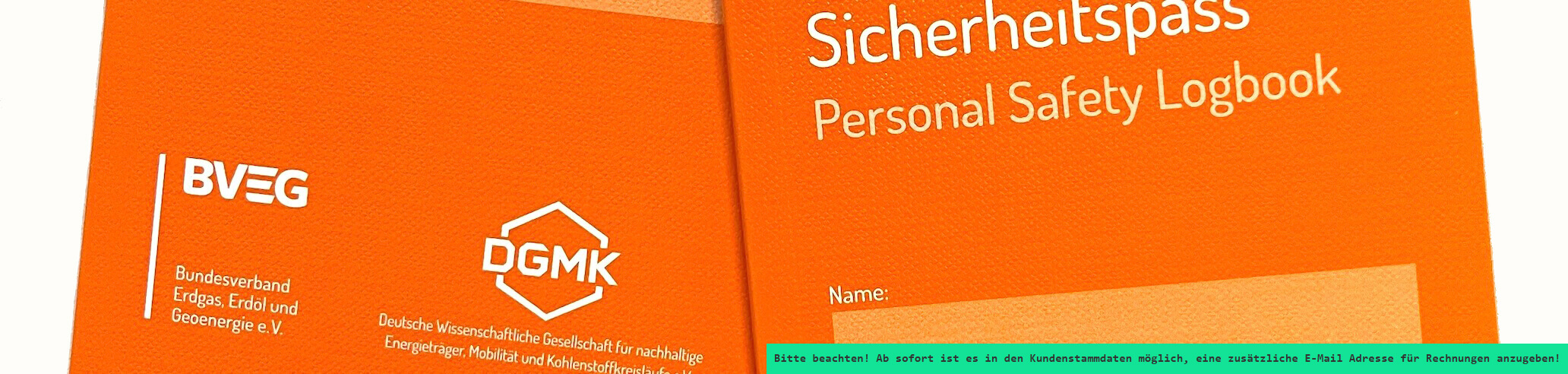 Sicherheitspass / Personal Safety Logbook, deutsch / englisch